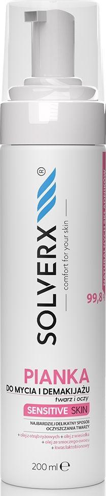 Solverx Pianka Do Mycia Twarzy I Demakijazu Sensitive Skin 200ml