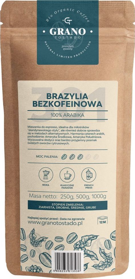 Grano Tostado Brazylia Bezkofeinowa G Kawa Ziarnista Morele Net