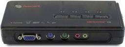 zdjecie KVM Switch (4 ports, VGA, PS/2, PS/2, Audio) z kablami