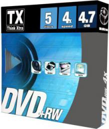 zdjecie DVD+RW    4.7GB 4x 5szt  box