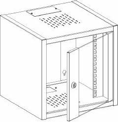 szafa wisz�ca 6U drzwi szklane 10'' g�. 300mm grafit (LE6S10G)