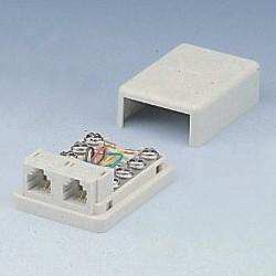 gniazdo natynkowe telefoniczne 6P4C 2xRJ12/11 (FA-306B)