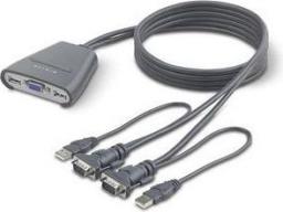 F1DK102Uea 2-portowy prze��cznik KVM USB ze zintegrowanym okablowaniem