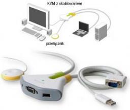 zdjecie F1DF102Uea 2-portowy prze�acznik KVM USB ze sterowaniem i okablowaniem