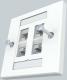 Molex PN  gniazdo podtynkowe 4xRJ45, proste, 568B, UTP, PowerCat 5e, bia�e (WNC-00009-02) 