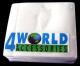 4World  Koszulki na 2 CD do segregator�w bia�e 100szt. (9986) 