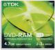 TDK   DVD-RAM  caddy 5 | 4.7GB | 2x 