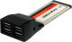 4World  ExpressCard sterownik 4 porty USB 2.0 