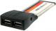 4World  ExpressCard sterownik 2 porty USB 2.0 