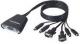 Belkin  switch 2-porty, zintegrowane kable F1DK102Pea 