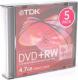 TDK  DVD+RW/5/Slim 4.7GB 8x 