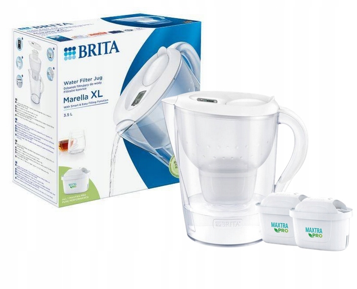 Dzbanek filtrujący Brita Marella XL 3,5 l biały z 2 wkładami filtrującymi MAXTRA PRO