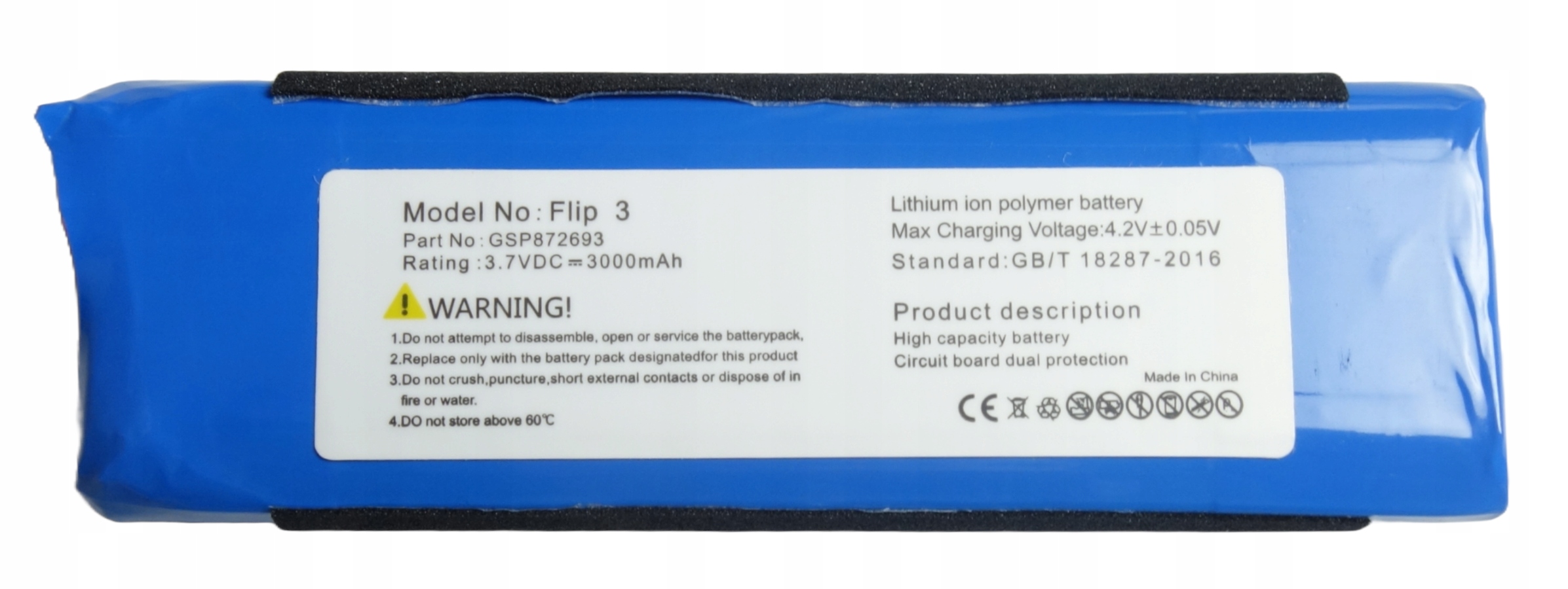 Bateria Akumulator do Głośnika JBL FLIP 3 GSP872693 3000mAh 3,7V – Niezawodna energia dla Twojego głośnika