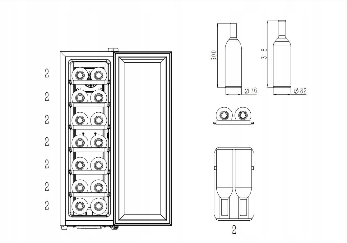 Wymiary i parametry winiarki NC-14B