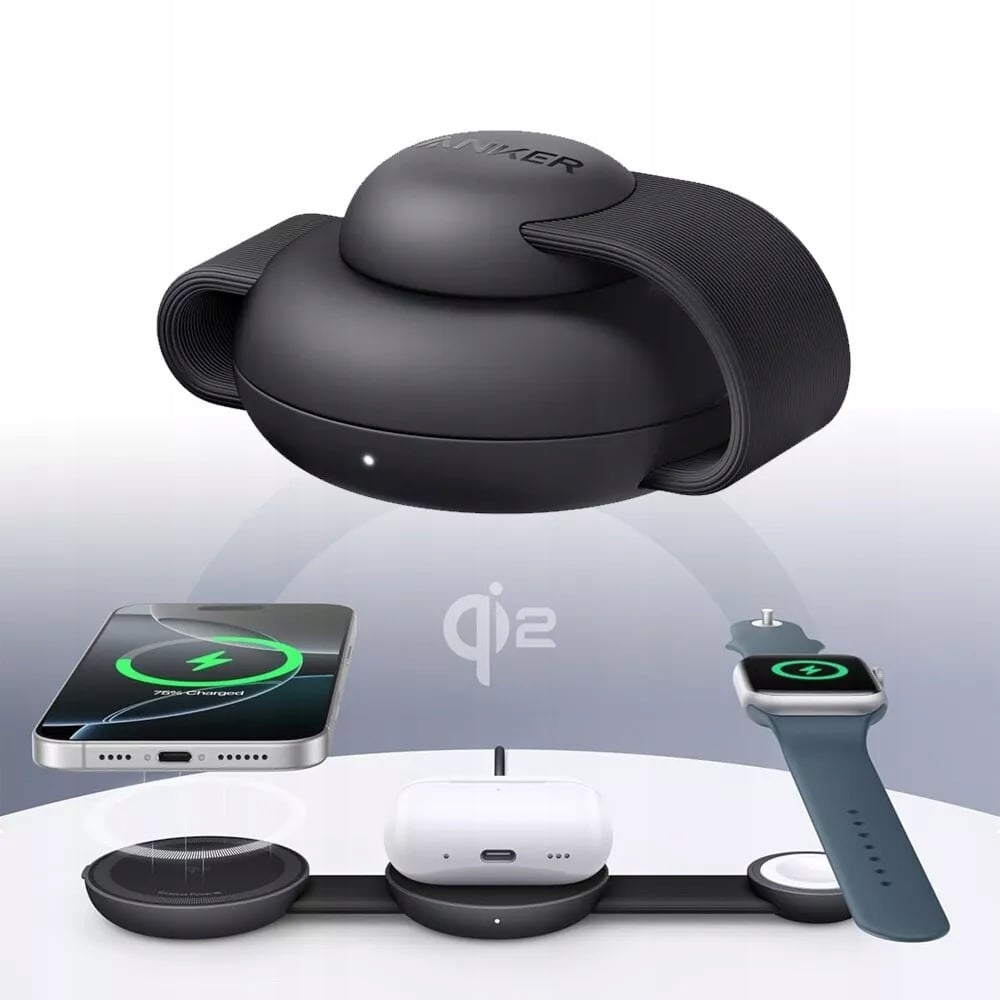 Ładowarka Anker MagGo Wireless Charging Station 3-in-1 – Wygodne ładowanie dla iPhone'a i Apple Watch