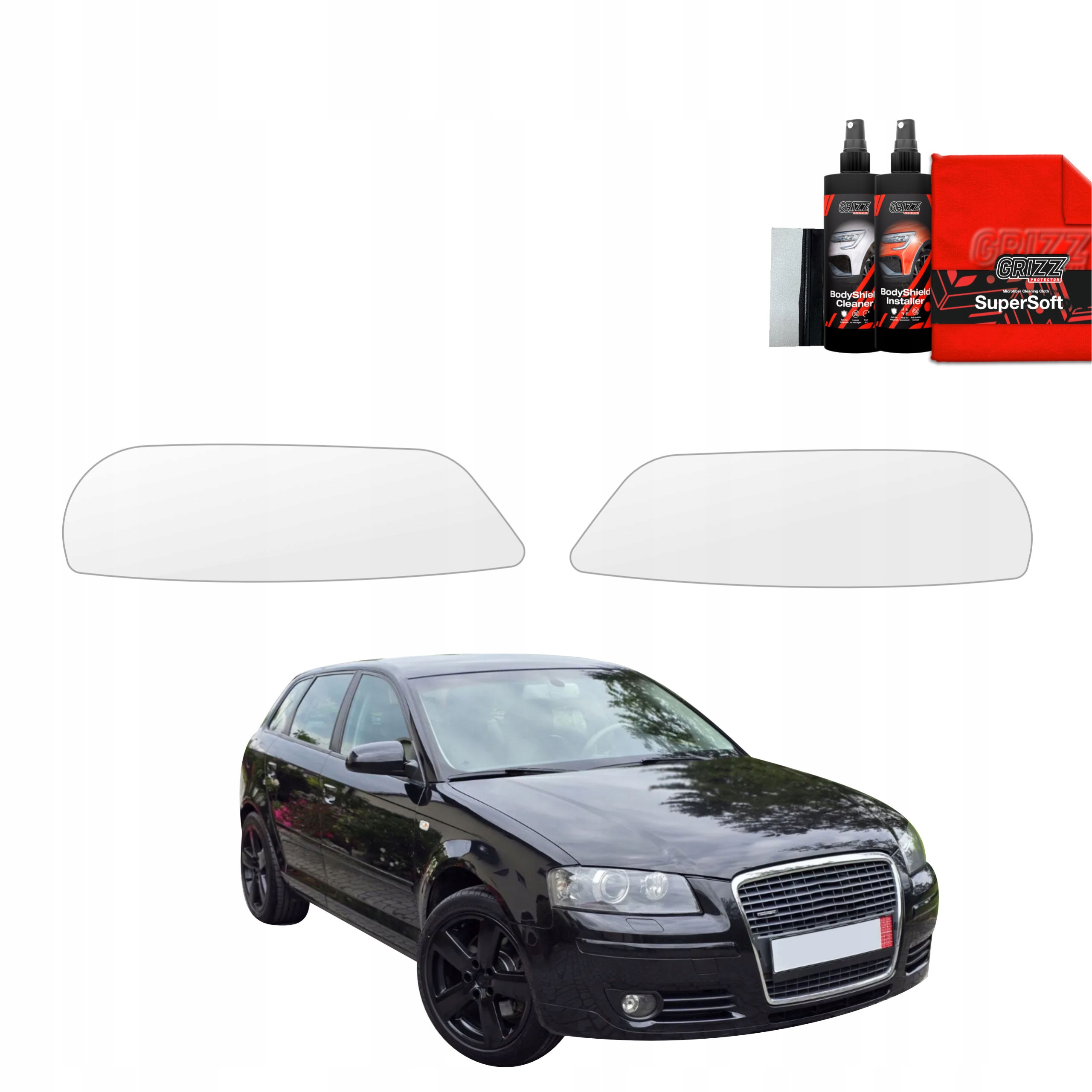 Folia ochronna na lampy GrizzGlass BodyShield do Audi A3 8P Hatchback 5D (2003-2008) – Idealna ochrona dla Twojego auta