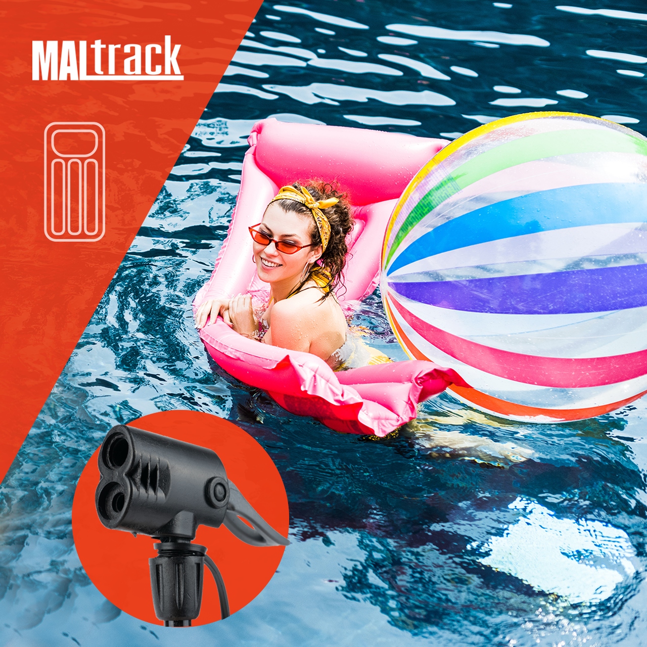 POMPKA ROWEROWA NOŻNA Z MANOMETREM DWUTŁOKOWA DO ROWERU SAMOCHODU MATERACA Cechy dodatkowe wężyk