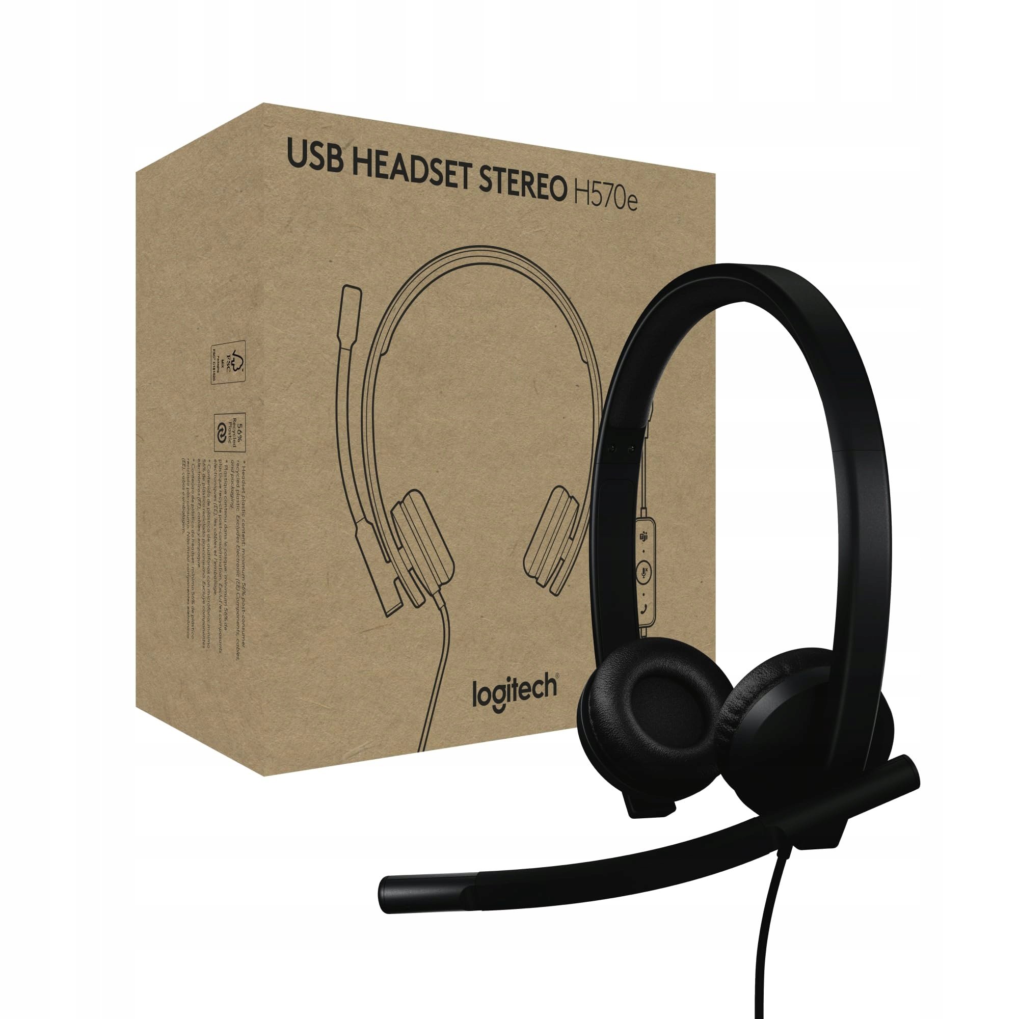 Logitech H570E – Przewodowy zestaw słuchawkowy USB-A z mikrofonem