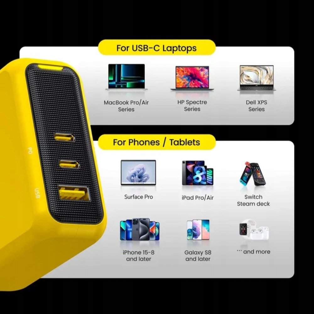 Wysoka moc 140W – Zasilaj nawet najbardziej wymagające urządzenia