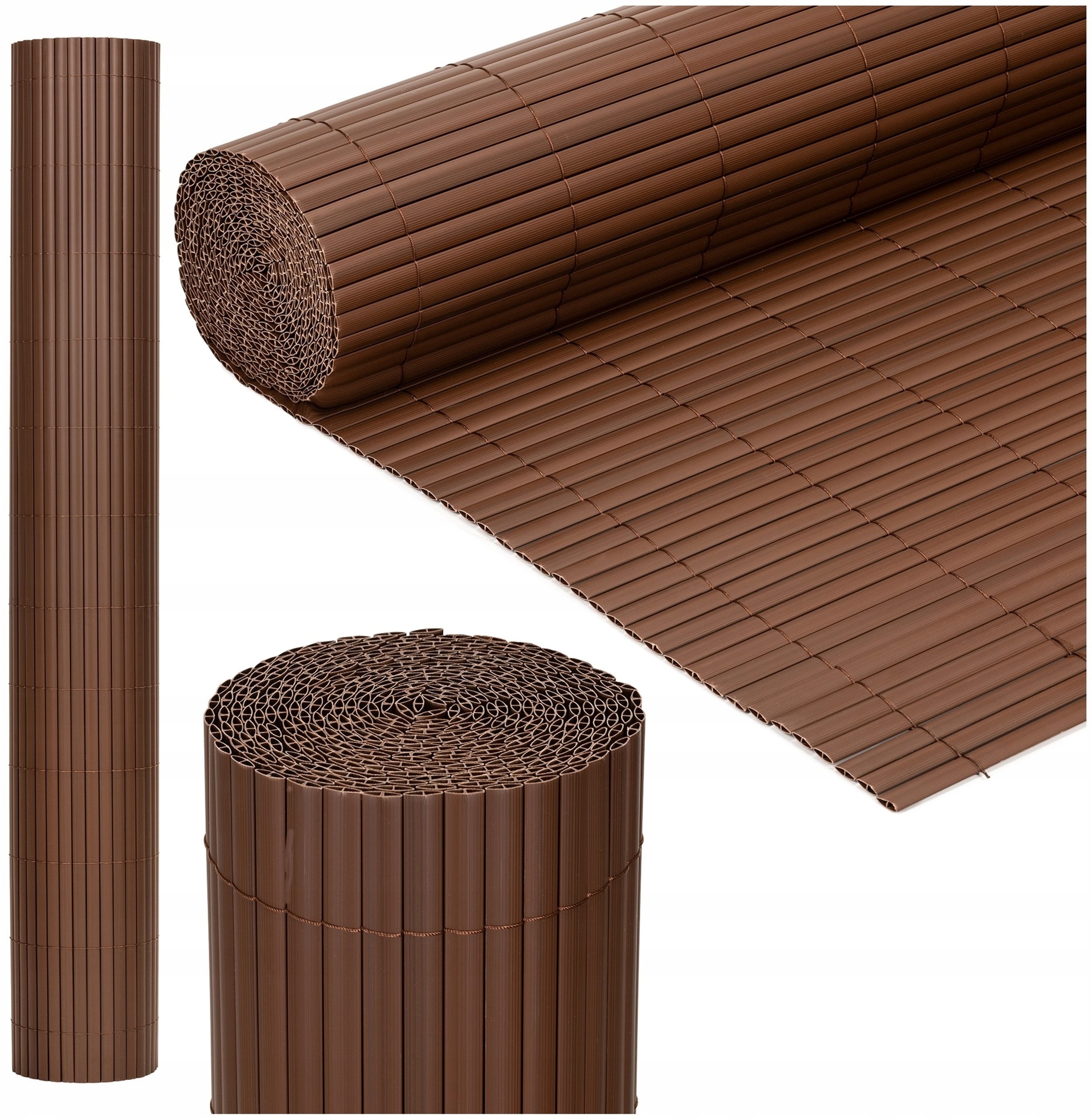 Osłona PVC maskująca na balkon, taras, ogrodzenie 400x100 cm brązowa – Estetyka i funkcjonalność w jednym
