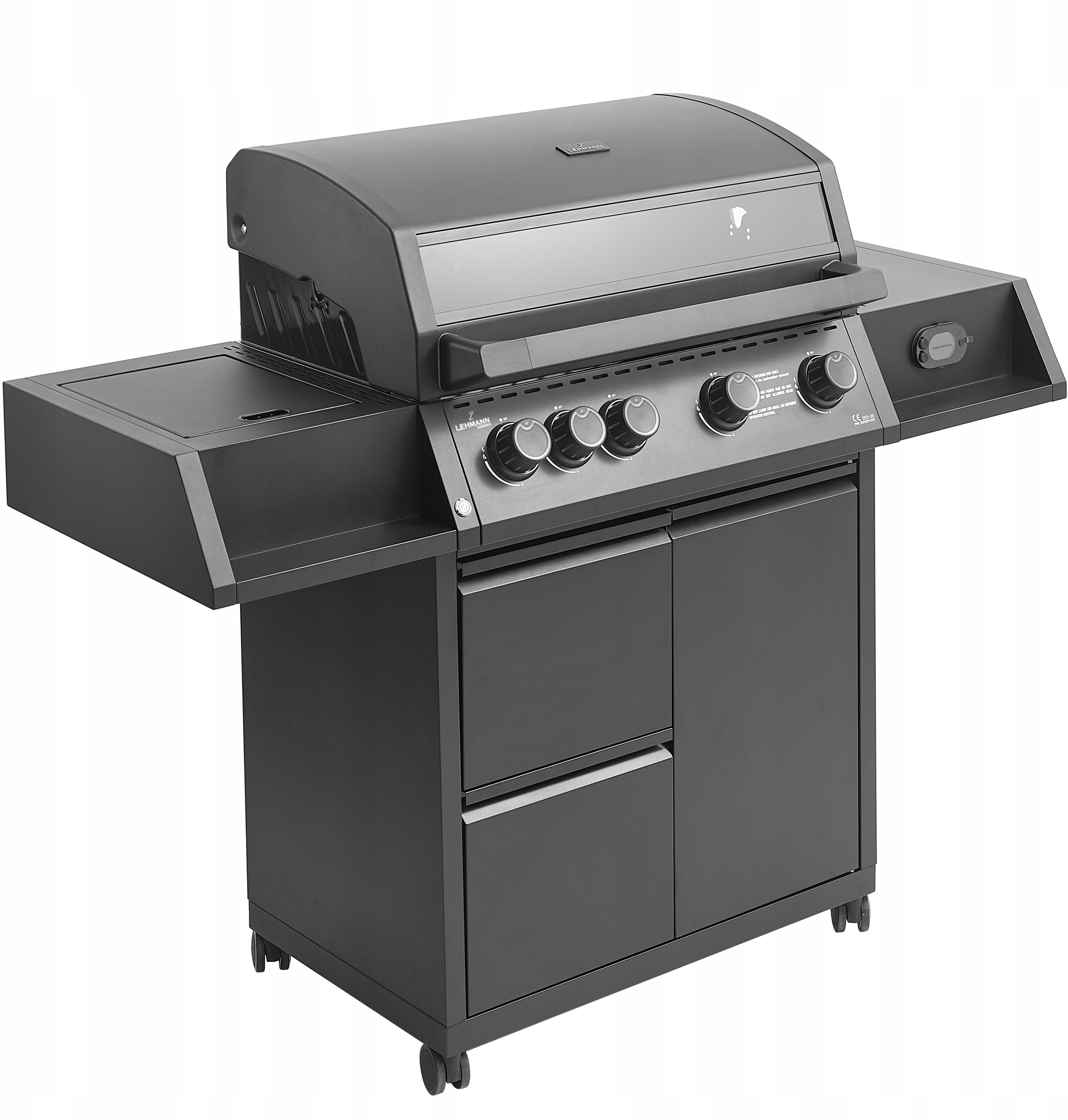 Grill gazowy Ogrodowy ŻELIWNY LEHMANN 4+1 premium 17,2 kW + szafka na butlę Moc 17.2 kW