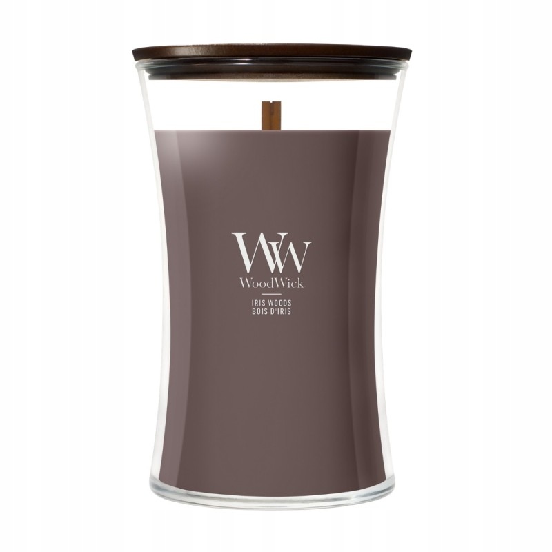 Świeca zapachowa WoodWick Iris Woods – Elegancja i ciepło w Twoim wnętrzu