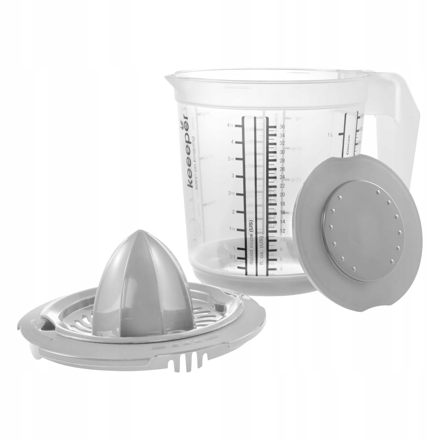 Wygodna miarka i pokrywka chroniąca przed pryskaniem