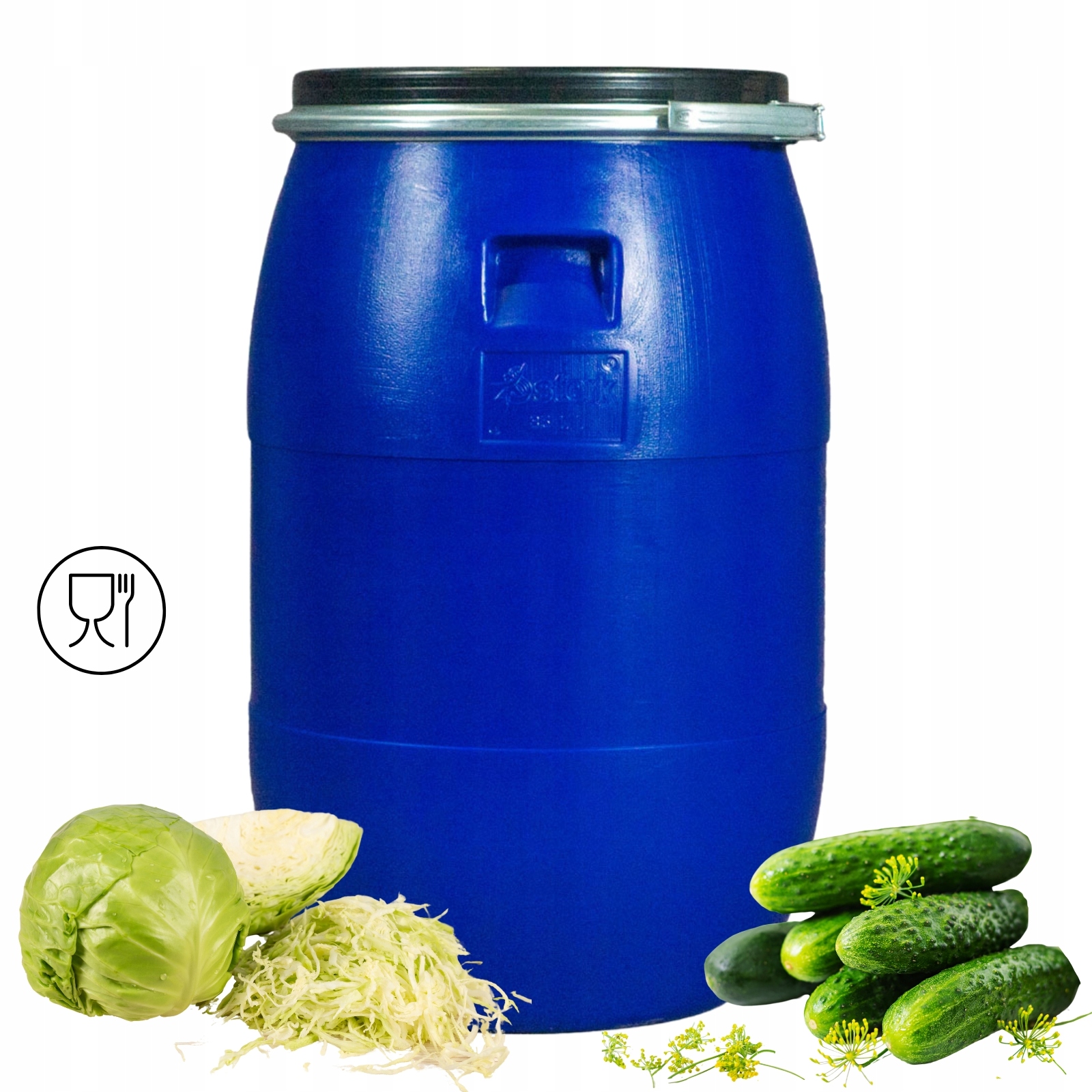 Beczka Plastikowa 85 L do Kiszenia Kapusty na Wodę Deszczówkę z Obejmą – Idealne Rozwiązanie dla Twojego Ogrodu