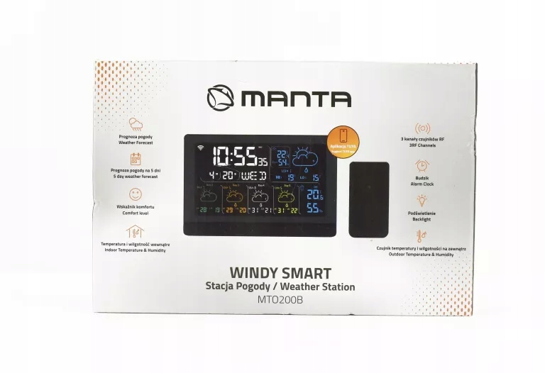 Stacja pogody z zewnętrznym czujnikiem Manta Windy SMART MTO200B – Twoje okno na pogodę