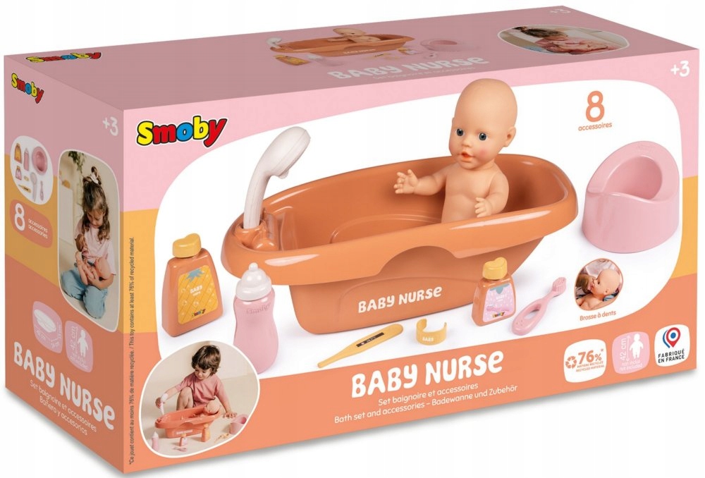 TOY KIT DOLL BATH AND ACCESSORIES – Zestaw do kąpieli dla lalek