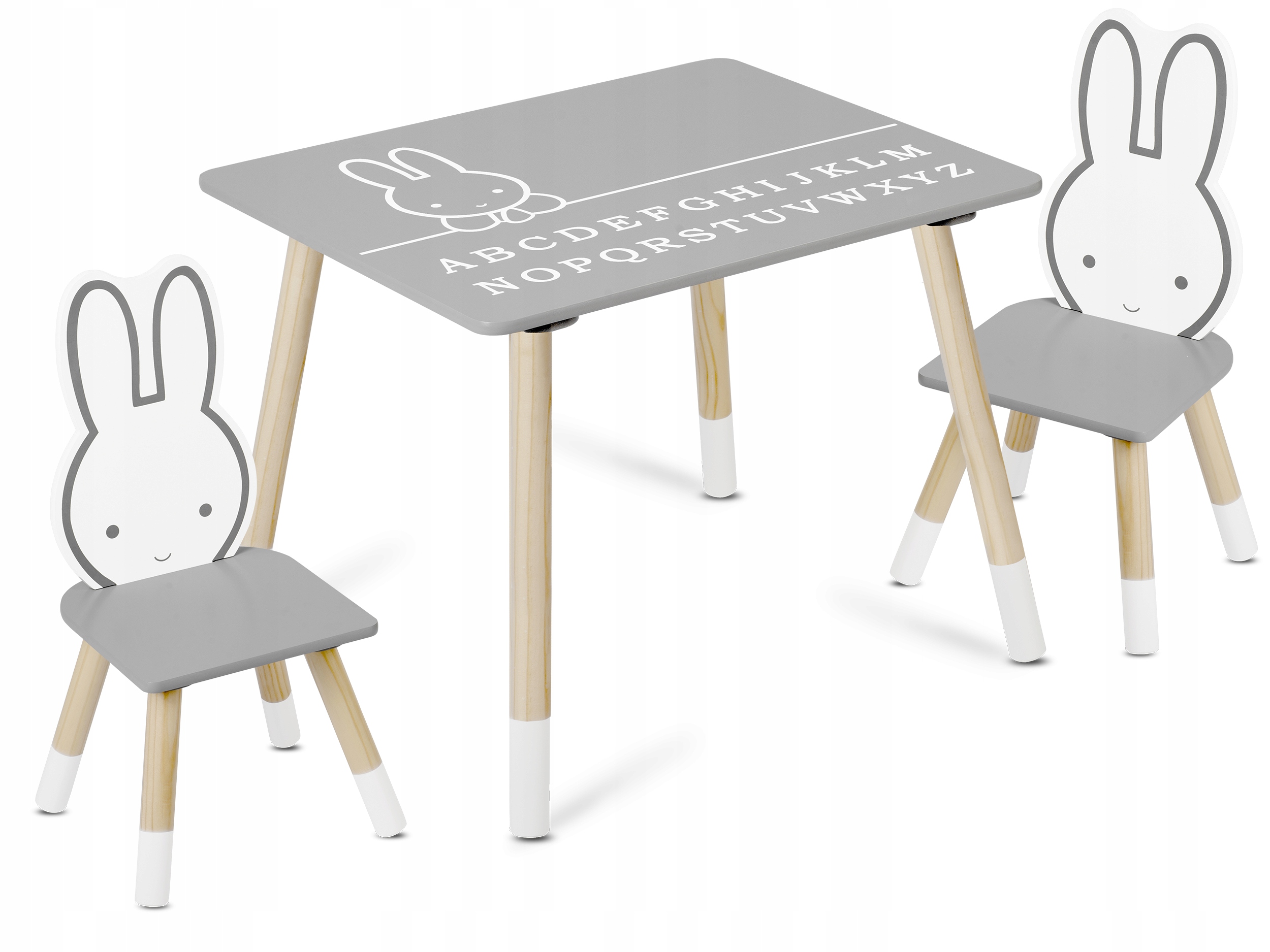 Ricokids Stolik z dwoma krzesełkami dla dzieci RC-847 Króliczek – Idealne miejsce do zabawy i nauki
