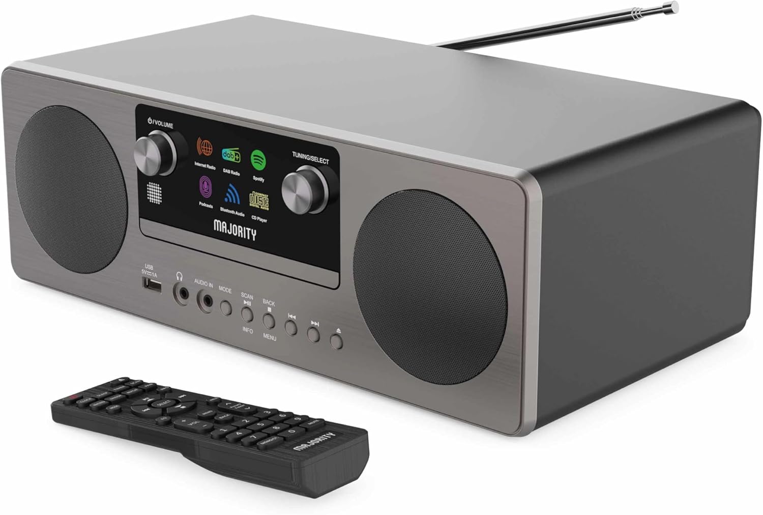 Szeroka gama stacji radiowych: DAB, DAB+, FM i internetowe