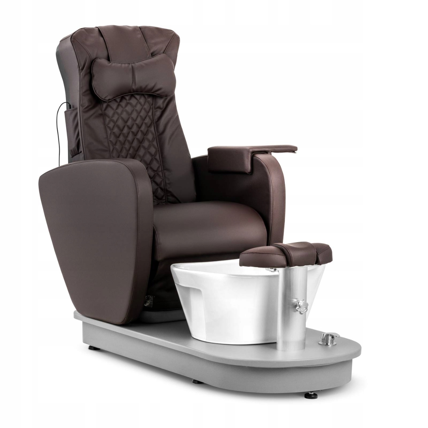 Fotel podologiczny kosmetyczny do pedicure z brodzikiem elektryczny BOGOTA - brązowy