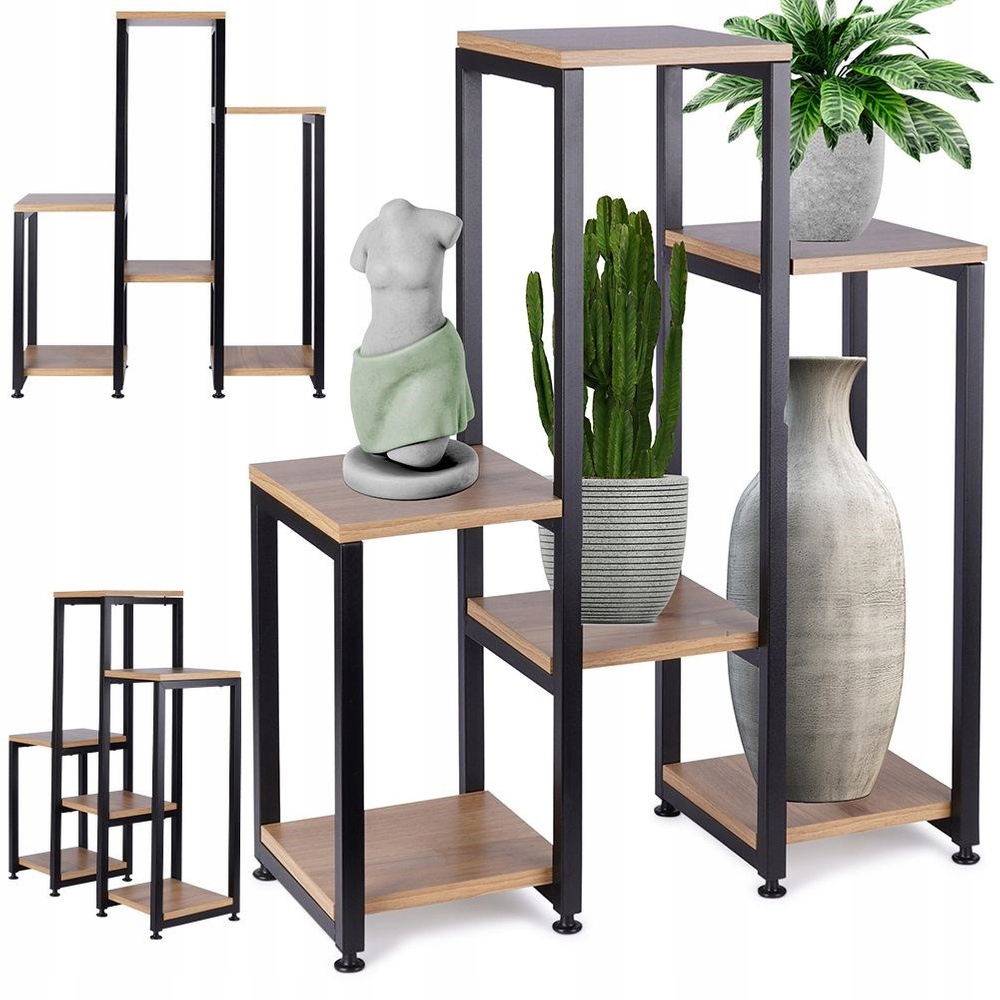 Kwietnik metalowy 6-poziomowy 80 cm – Stylowa dekoracja do każdego wnętrza