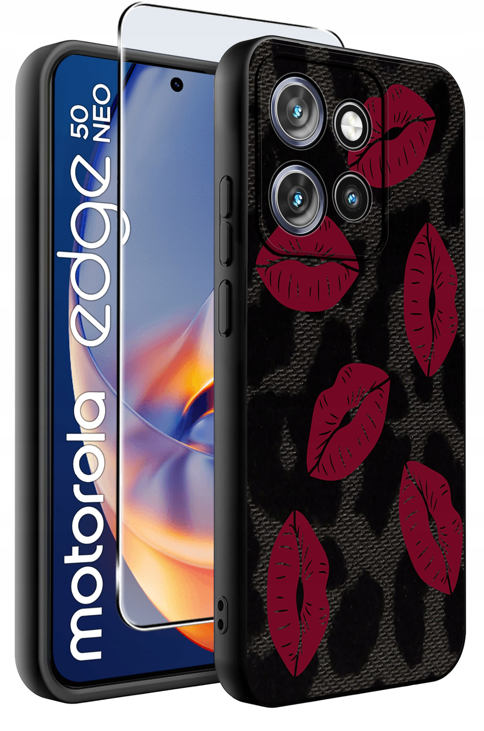 Etui do Motorola Moto EDGE 50 Neo WZORY | Silikonowe Matt Case + Szkło Hartowane 9H