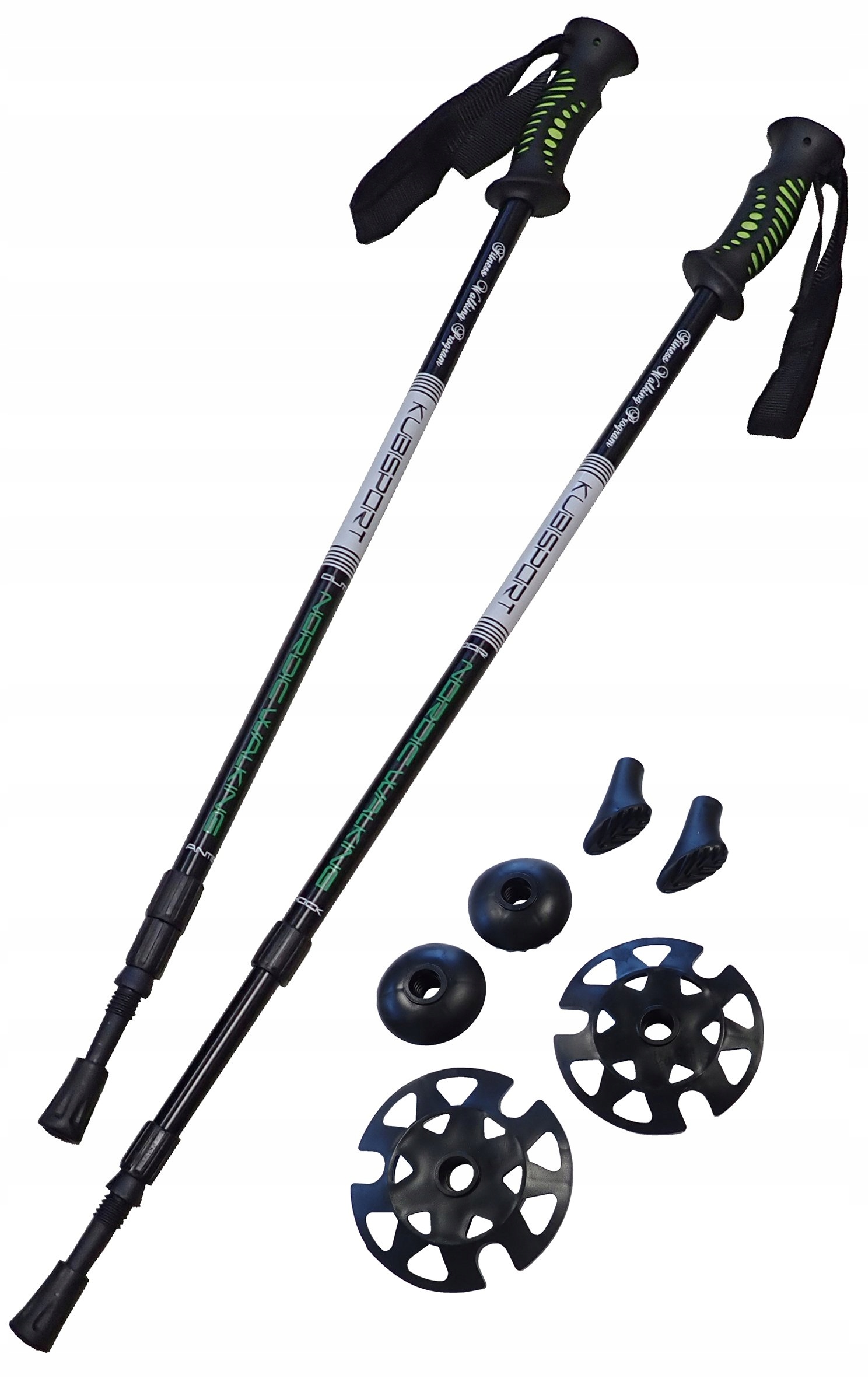 Kije Trekkingowe do Nordic Walking Składane Antishock KUBISPORT 72-145 cm – Idealne do aktywności na świeżym powietrzu