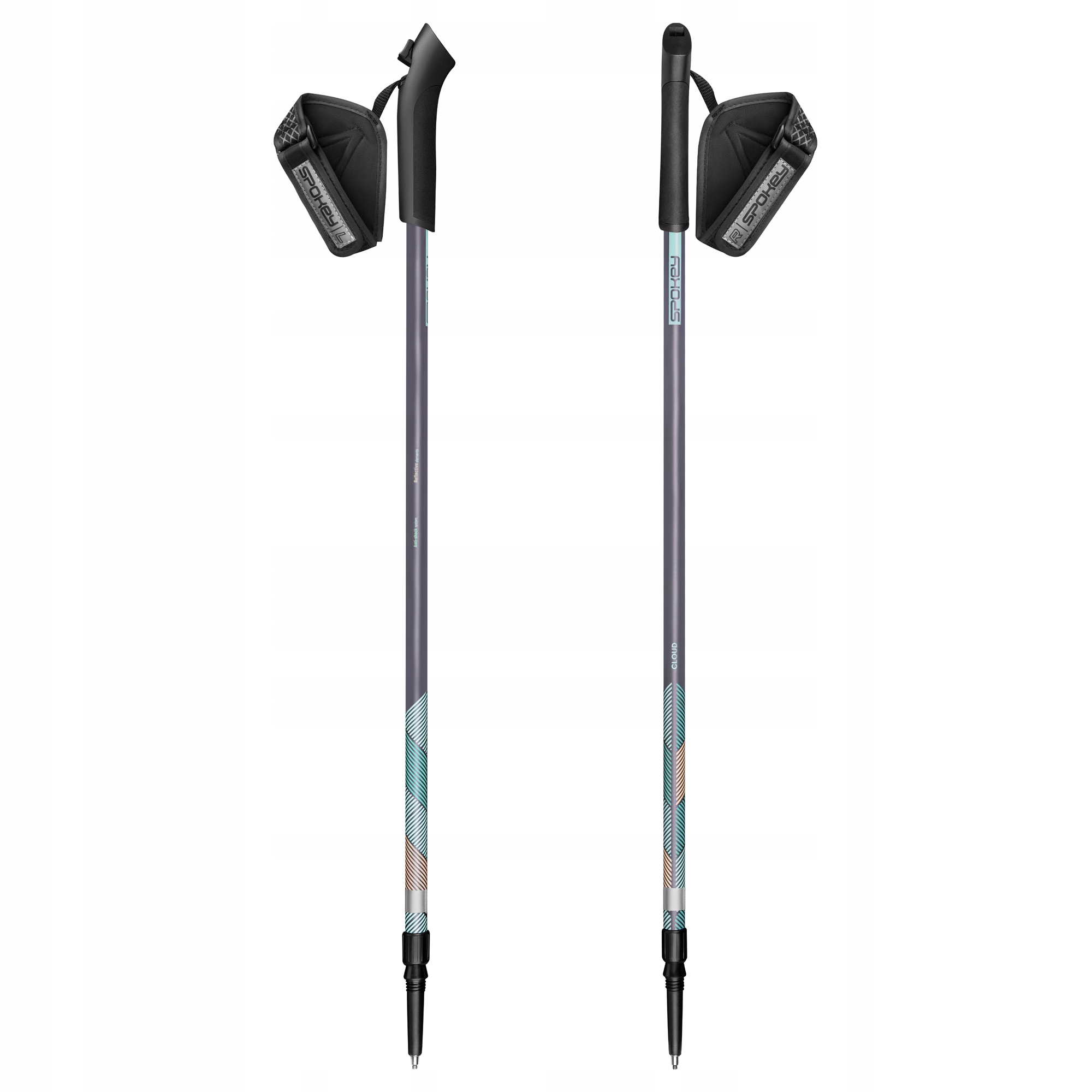 Kije Nordic Walking teleskopowe Spokey CLOUD – Idealne do aktywności na świeżym powietrzu