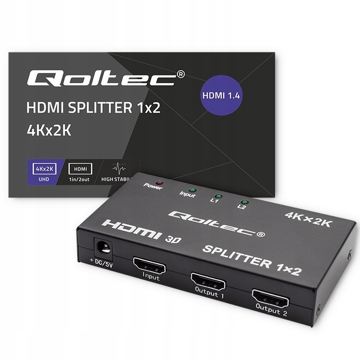 Qoltec Aktywny rozdzielacz Splitter 2 x HDMI 4K x 2K – Idealne rozwiązanie dla Twojego systemu multimedialnego