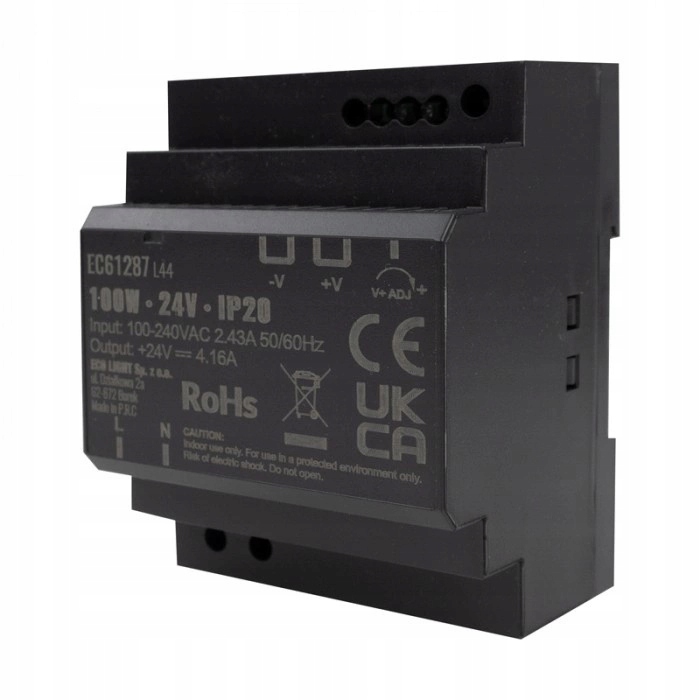 Zasilacz na szynę DIN Premium Eco Light EC61287 24V DC 100W – Niezawodne źródło zasilania