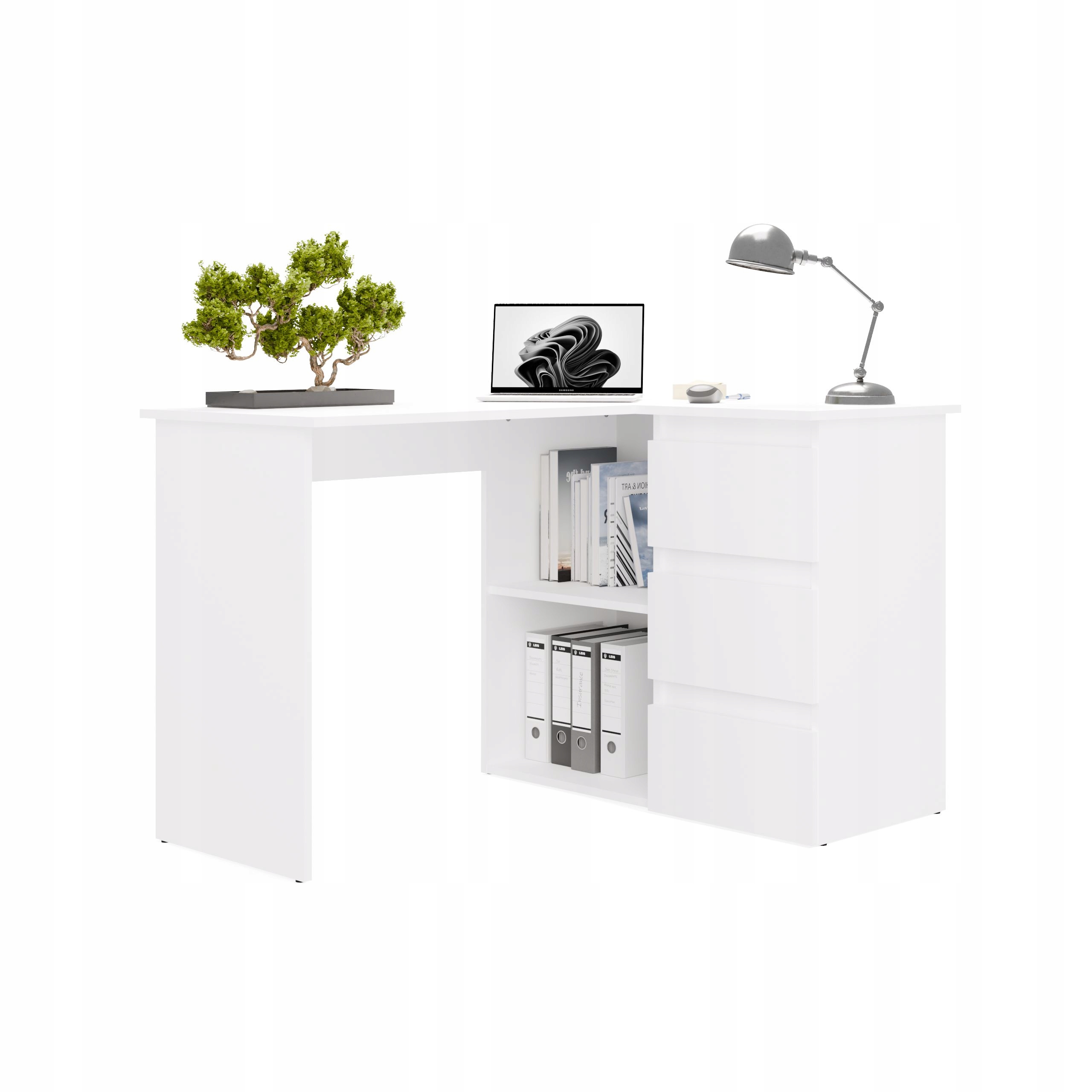 Biurko NICEA PRAWE BIAŁY – Idealne rozwiązanie do Twojego biura