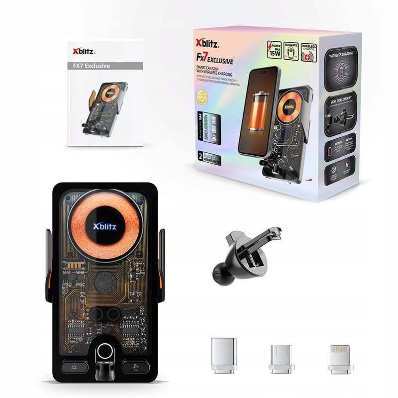 Uchwyt samochodowy Xblitz FX7 Exclusive – Automatyczne ładowanie i nowoczesny design