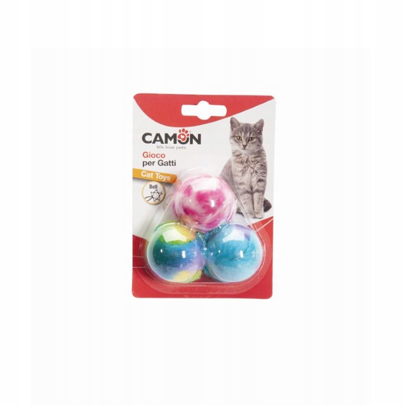 Camon Cat Toy – Zabawka dla kota: piłeczki z dzwonkiem 3 szt.