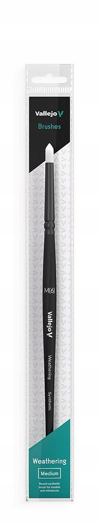 Pędzel Vallejo B08002 Weathering Round - Syntetyczny Średni