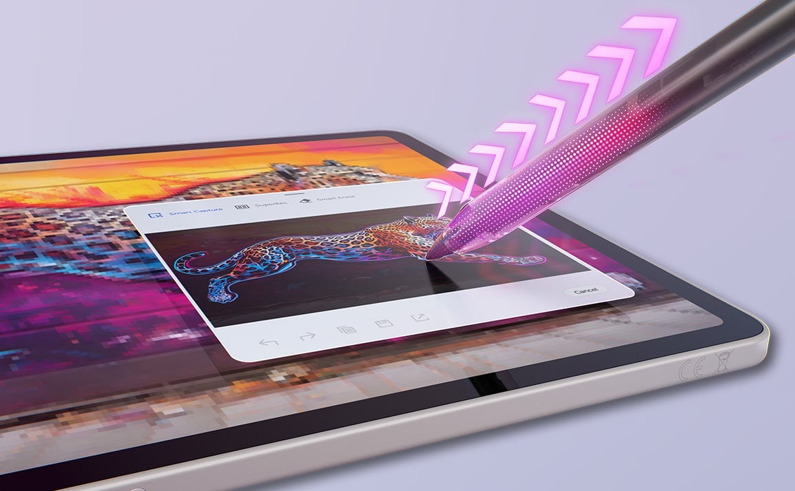 Ekran tabletu Yoga Tab i rysik Tab Pen Pro podczas edycji zdjęć