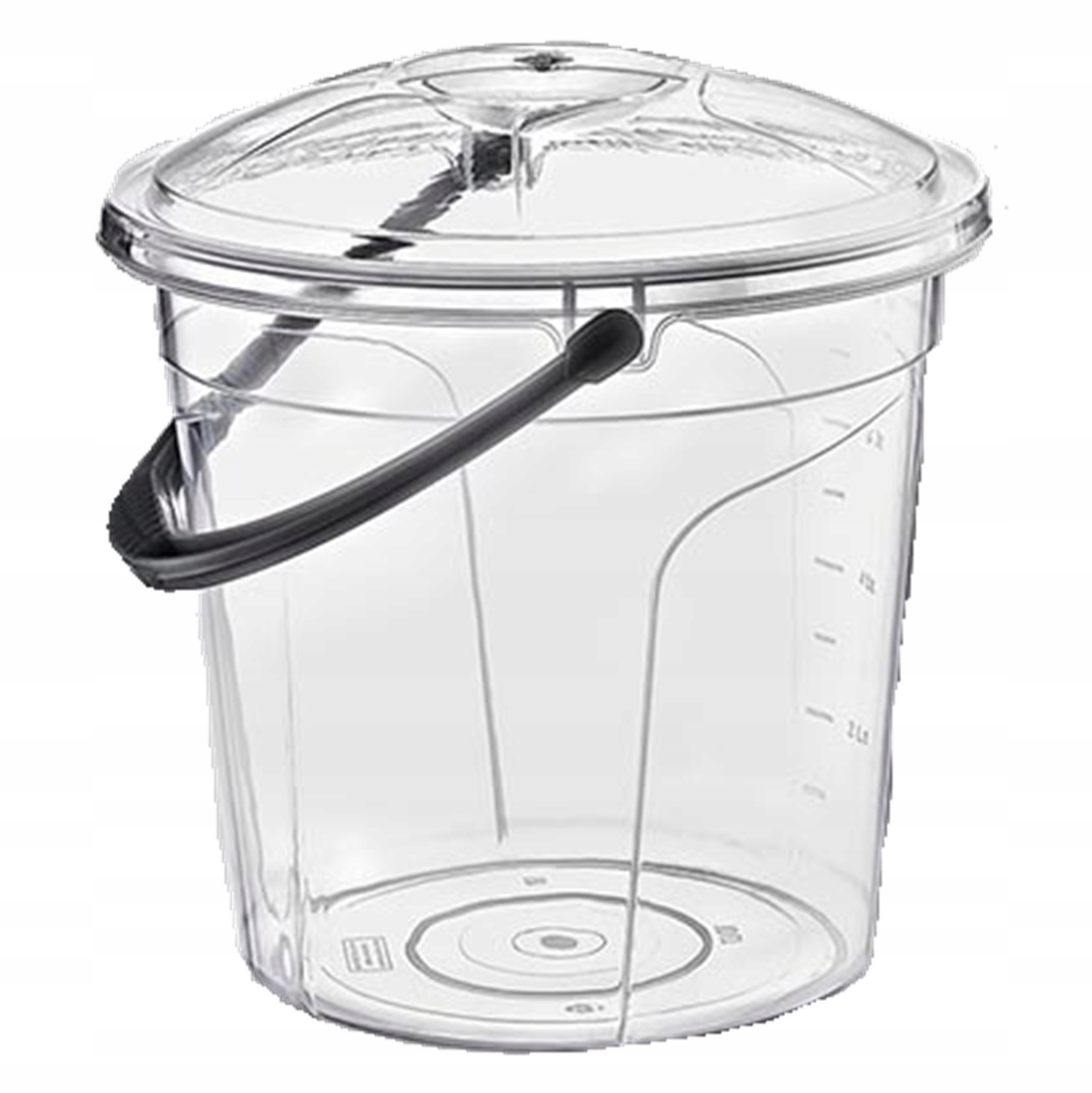 Wiadro okrągłe z pokrywką 15l transparentne - Poly Time E-321