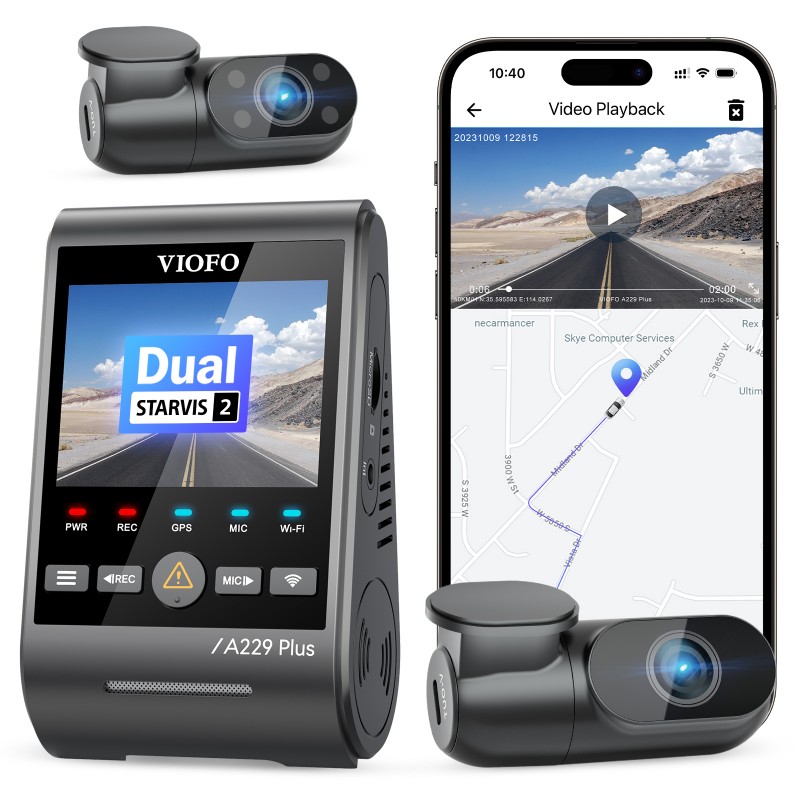 VIOFO A229 PLUS 3CH – Najnowocześniejszy wideorejestrator samochodowy z GPS i WiFi