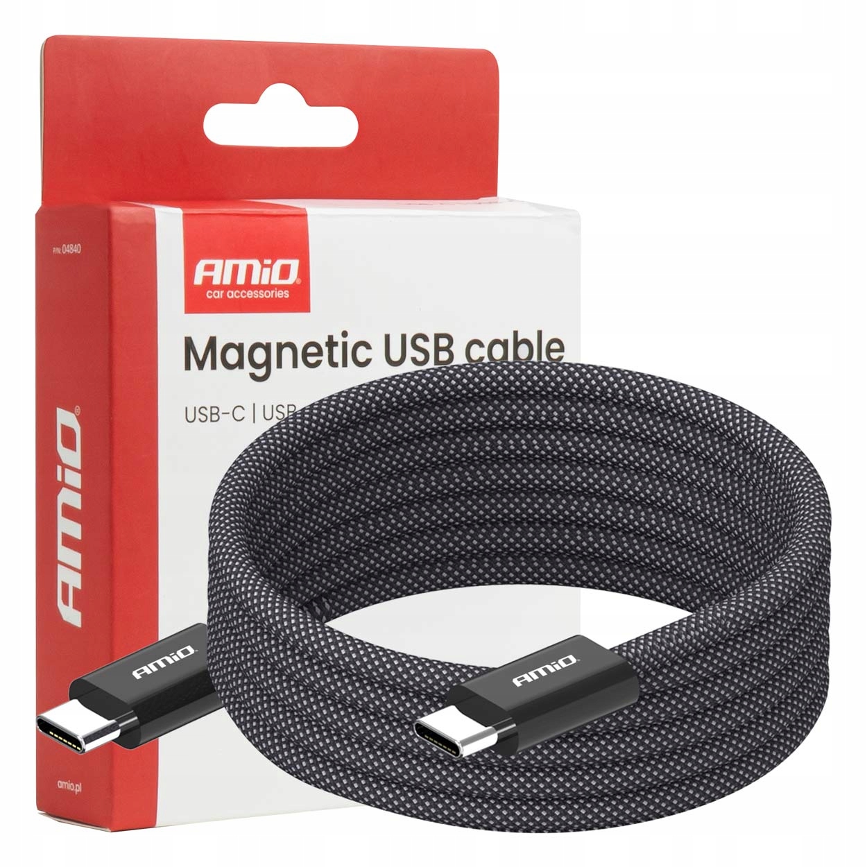 Kabel USB magnetyczny USB-C do USB-C 60W 100cm AMIO-04840 – Wygodne ładowanie i synchronizacja