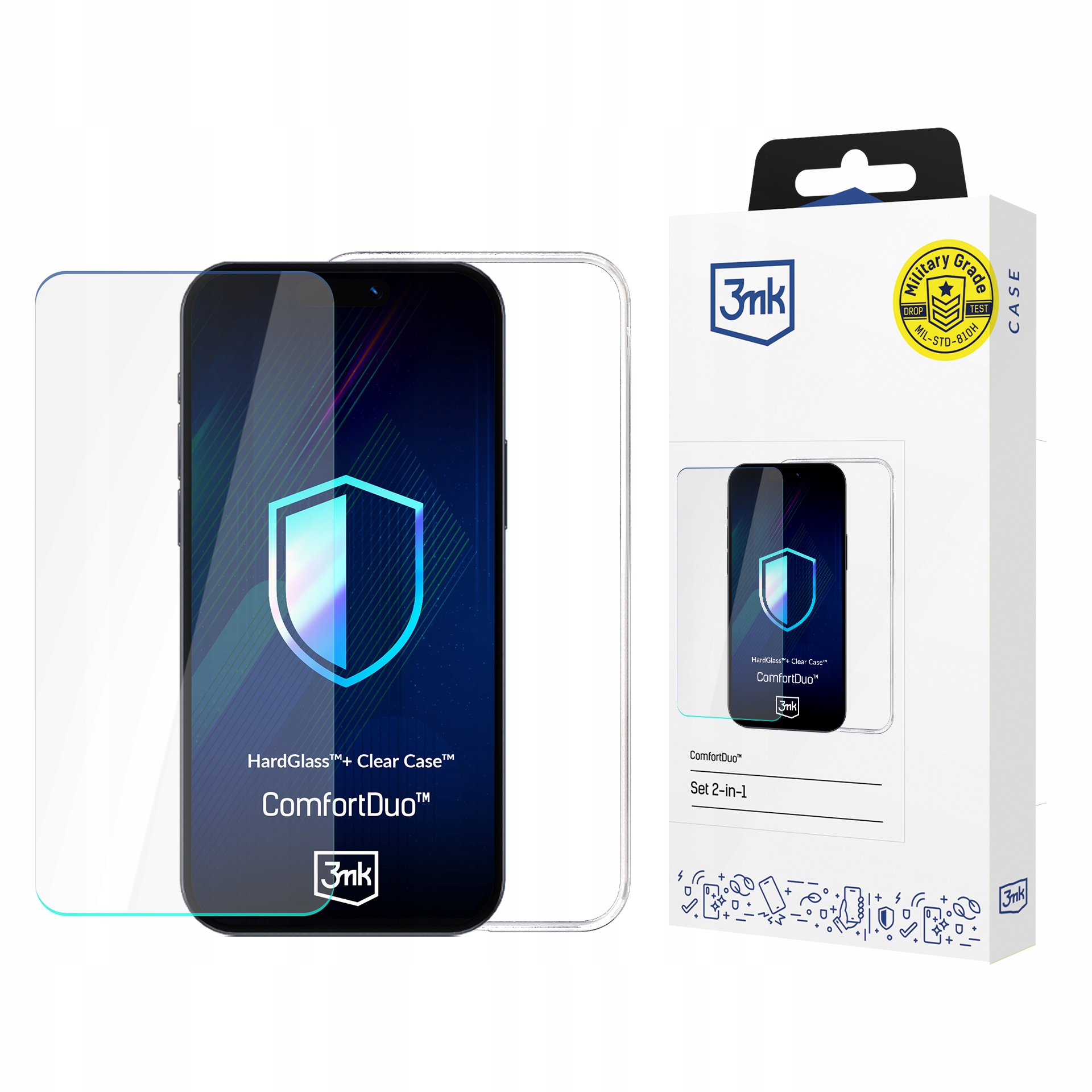APPLE IPHONE 16 - 3MK COMFORTDUO CLEAR – Ochrona i styl w jednym