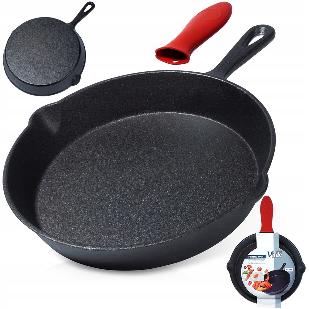 Patelnia Żeliwna 25 cm z Silikonową Nakładką Cast Line – Idealna do Twojej Kuchni
