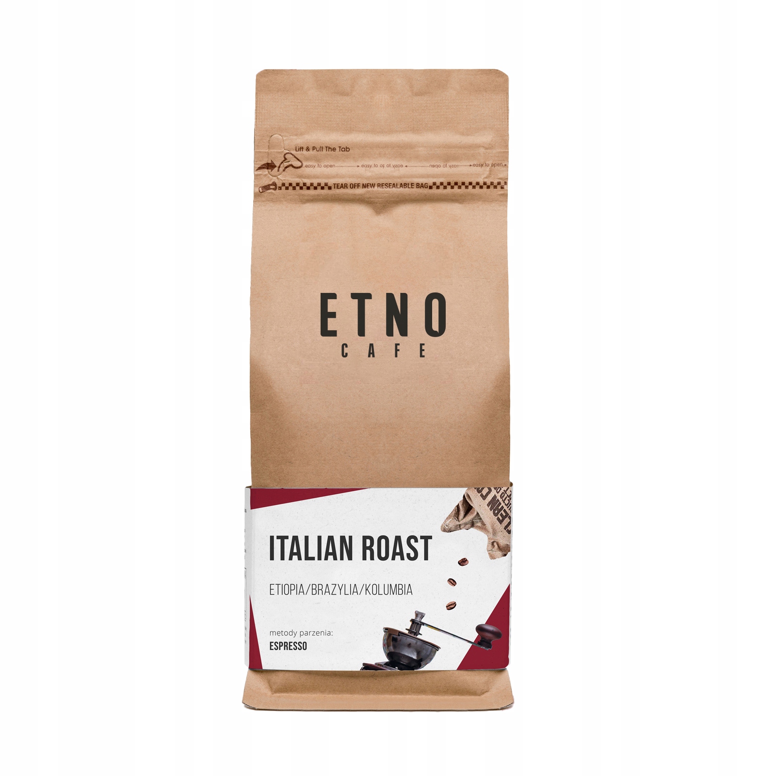 Kawa ziarnista Etno Cafe - Italian Roast 1 kg – Doskonały wybór dla miłośników espresso
